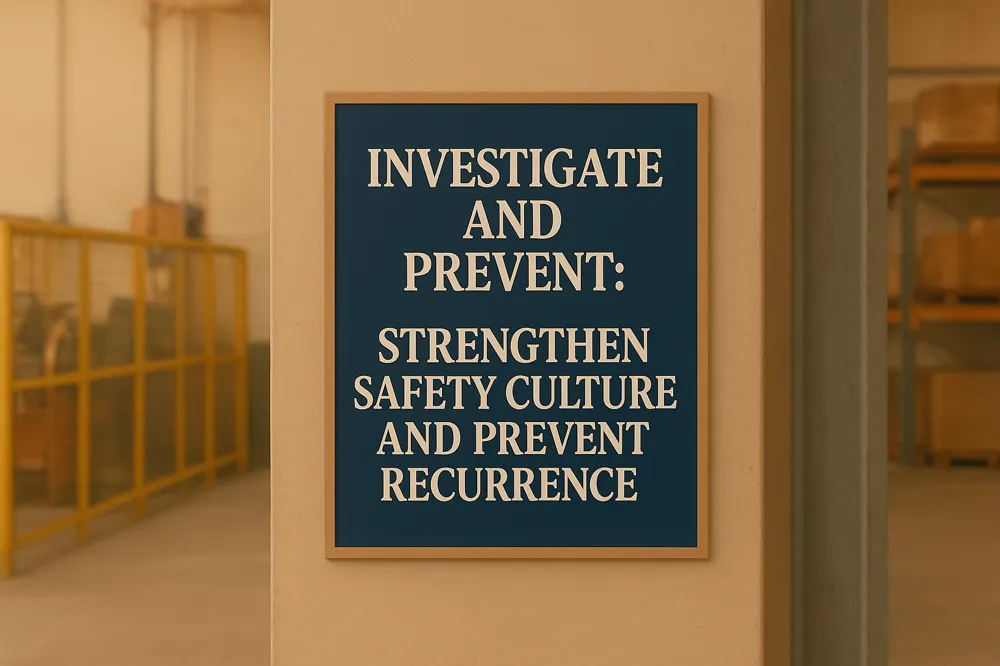 Investigate and Prevent: Strengthen Safety Culture and Prevent Recurrence