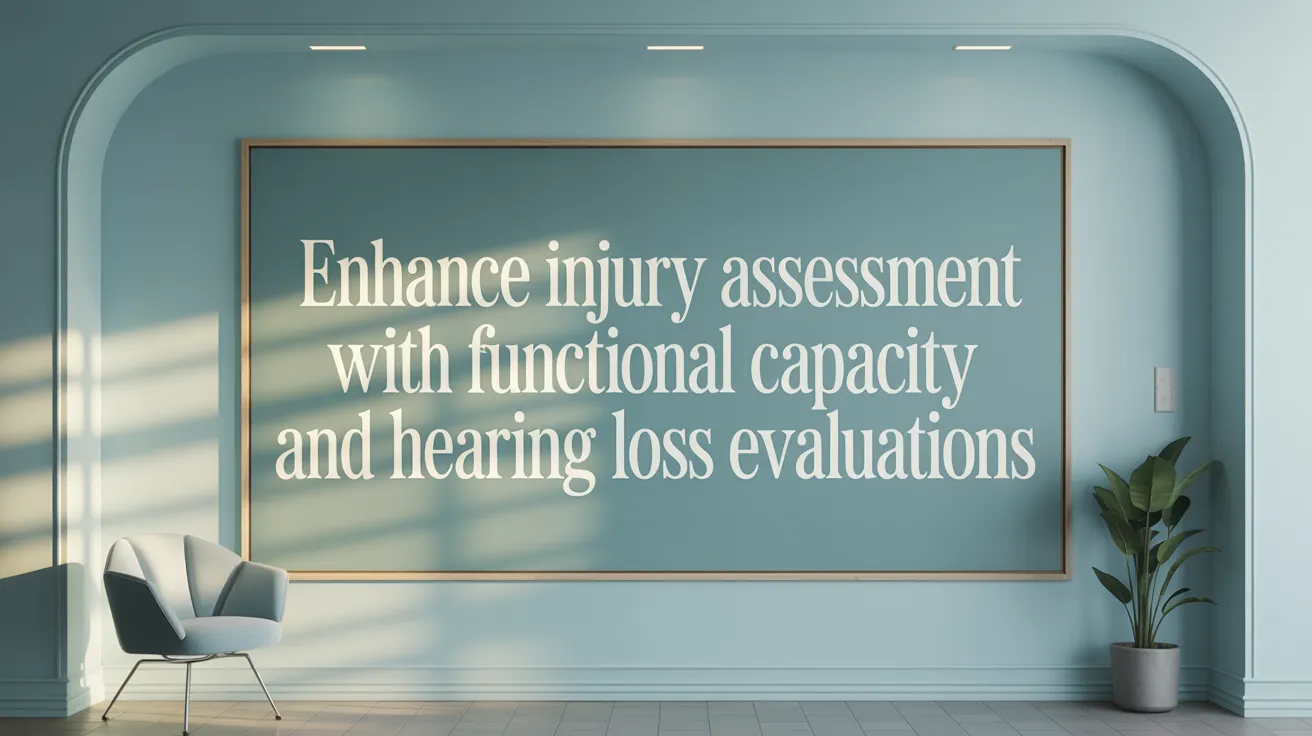 Enhance injury assessment with functional capacity and hearing loss evaluations