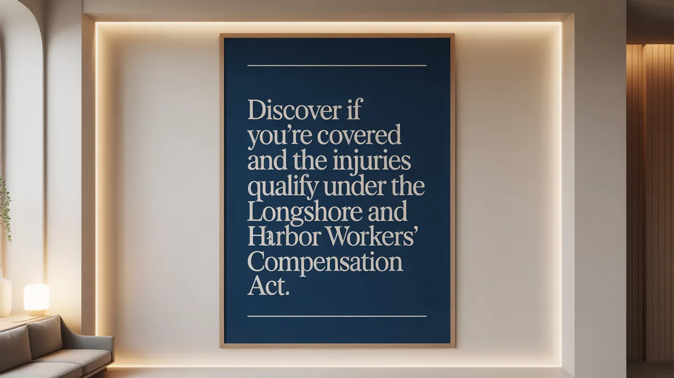 Discover if you're covered and the injuries that qualify under the Longshore and Harbor Workers’ Compensation Act