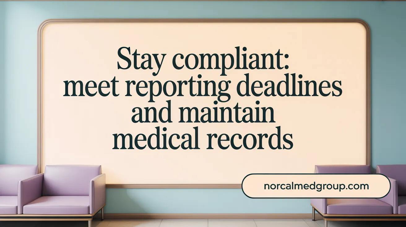 Stay Compliant: Meet Reporting Deadlines and Maintain Medical Records