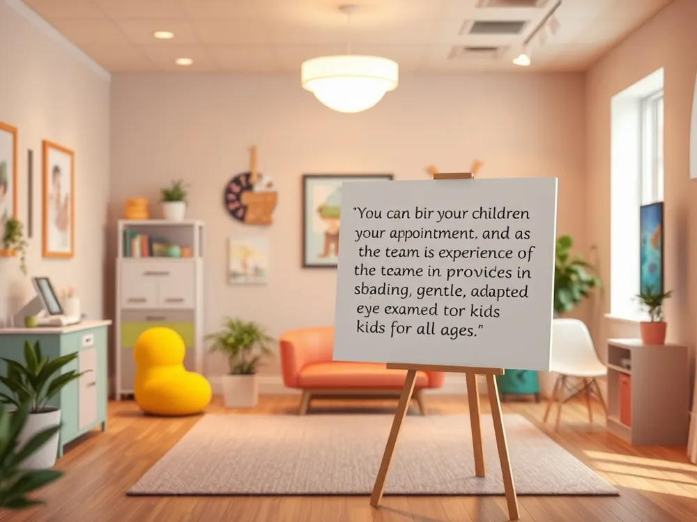 You can bring your children to your appointment, and the team is experienced in providing gentle, adapted eye exams for kids of all ages.