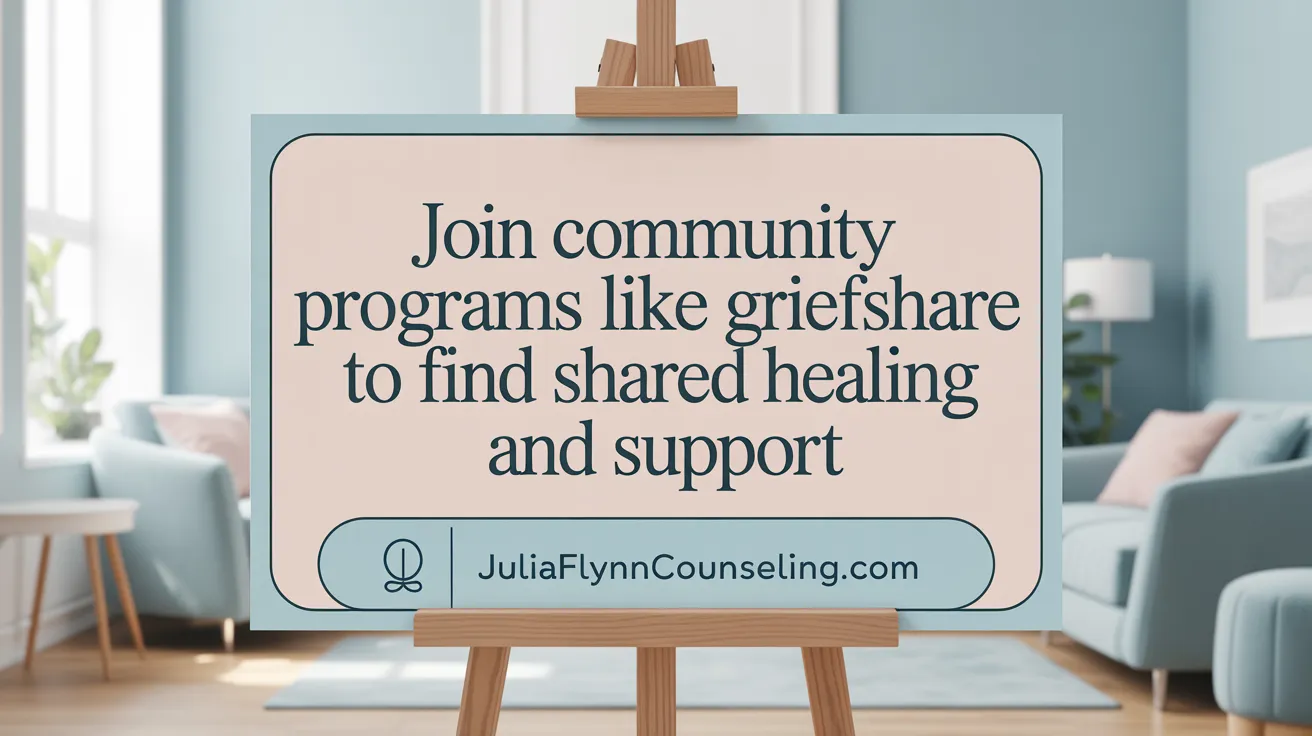 Join community programs like GriefShare to find shared healing and support
