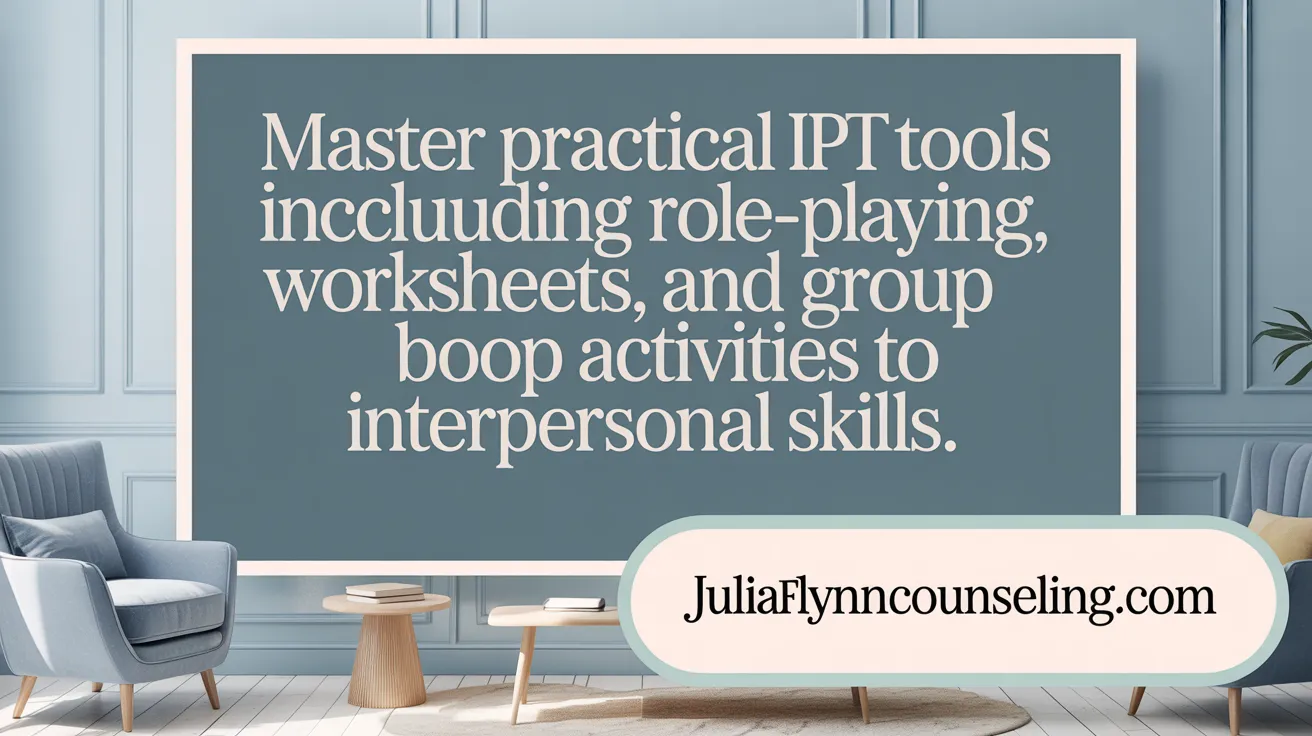 Master practical IPT tools including role-playing, worksheets, and group activities to boost interpersonal skills.