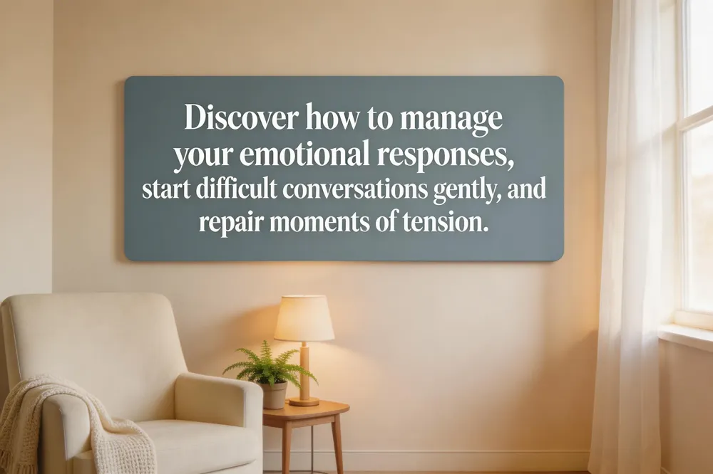 Discover how to manage your emotional responses, start difficult conversations gently, and repair moments of tension.
