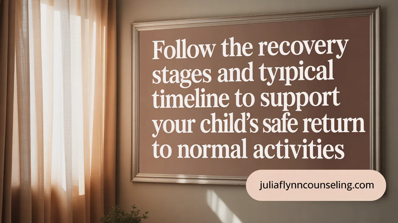 Follow the recovery stages and typical timeline to support your child's safe return to normal activities.