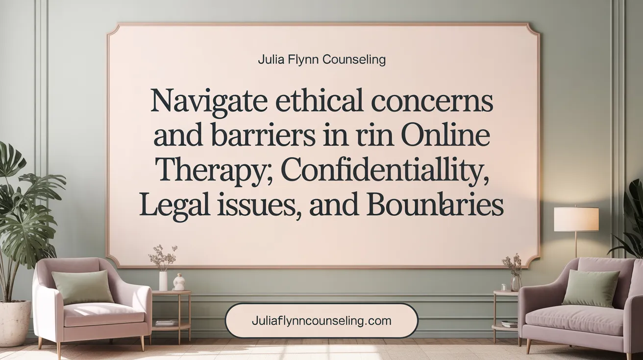 Navigate ethical concerns and barriers in online therapy: confidentiality, legal issues, and boundaries