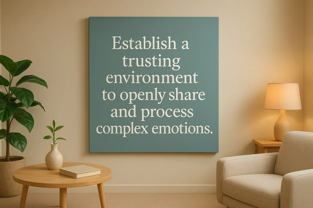 Establish a trusting environment to openly share and process complex emotions.