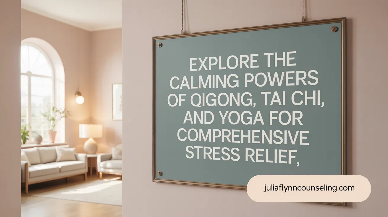 Explore the calming powers of Qigong, Tai Chi, and Yoga for comprehensive stress relief.