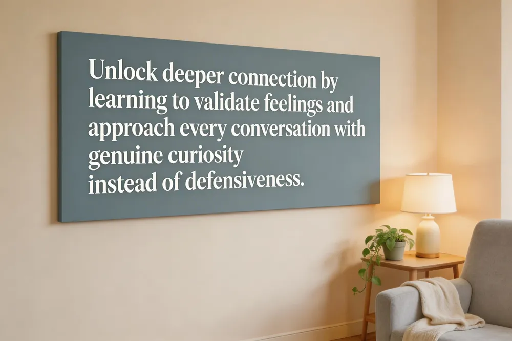 Unlock deeper connection by learning to validate feelings and approach every conversation with genuine curiosity instead of defensiveness.