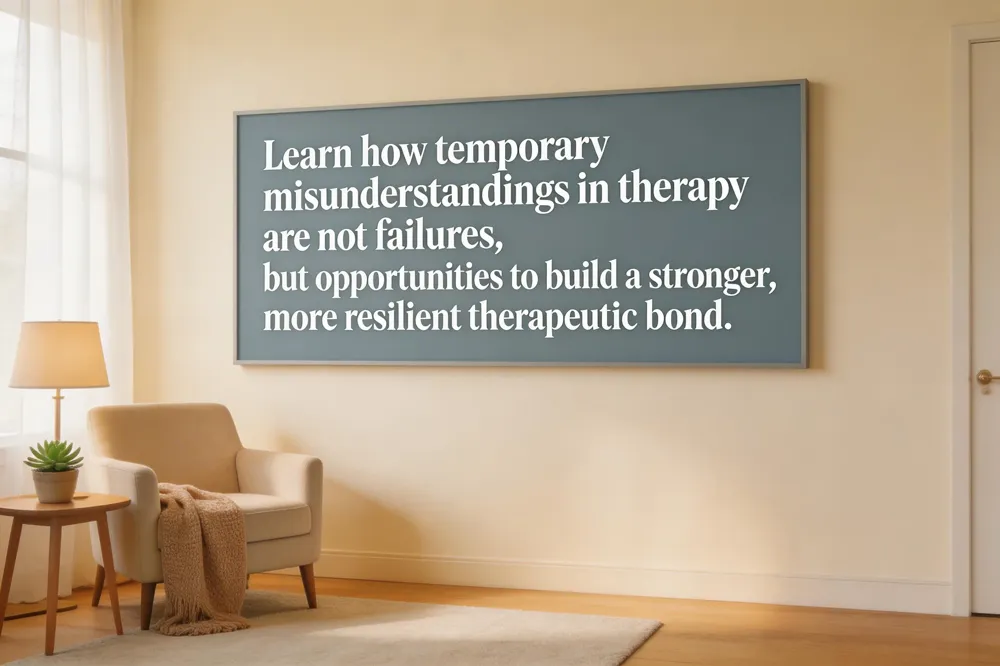 Learn how temporary misunderstandings in therapy are not failures, but opportunities to build a stronger, more resilient therapeutic bond.