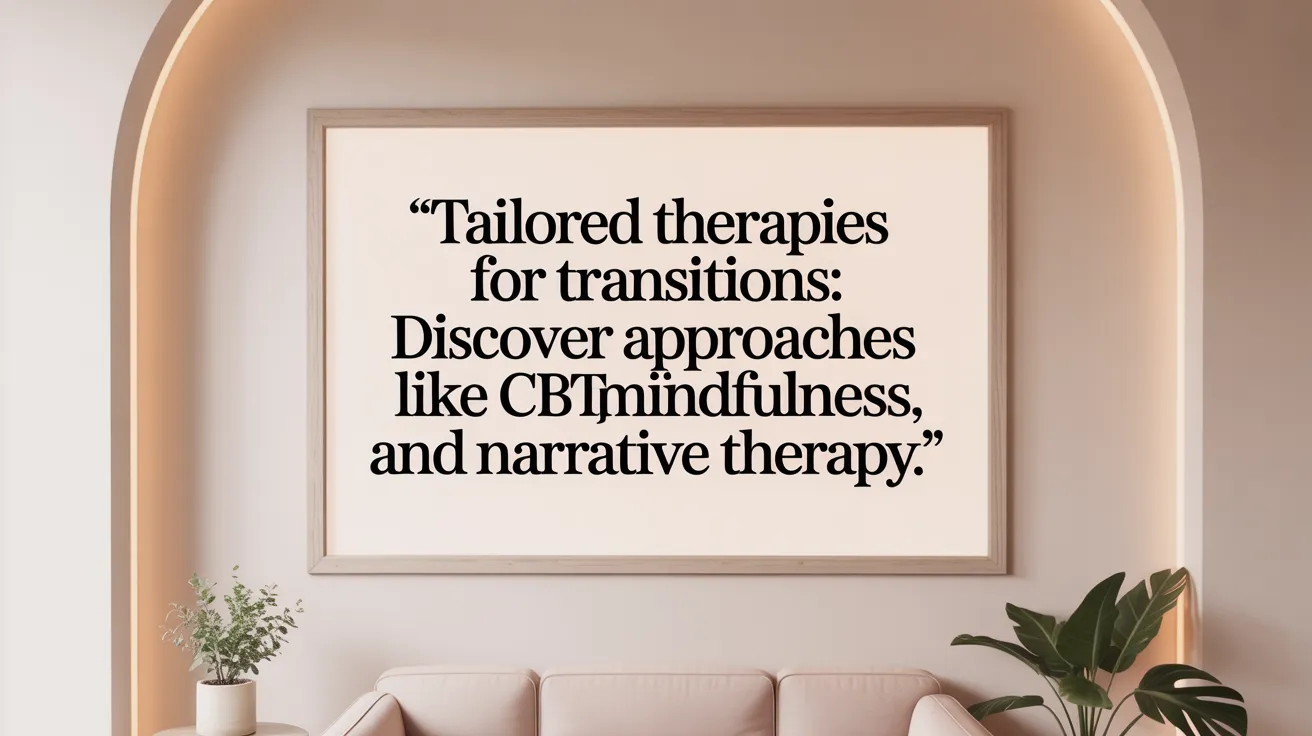 Tailored Therapies for Transitions: Discover approaches like CBT, mindfulness, and narrative therapy.