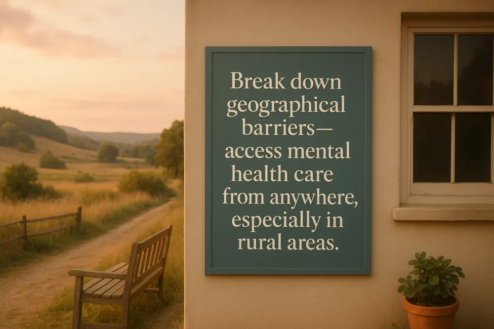 Break down geographical barriers—access mental health care from anywhere, especially in rural areas.