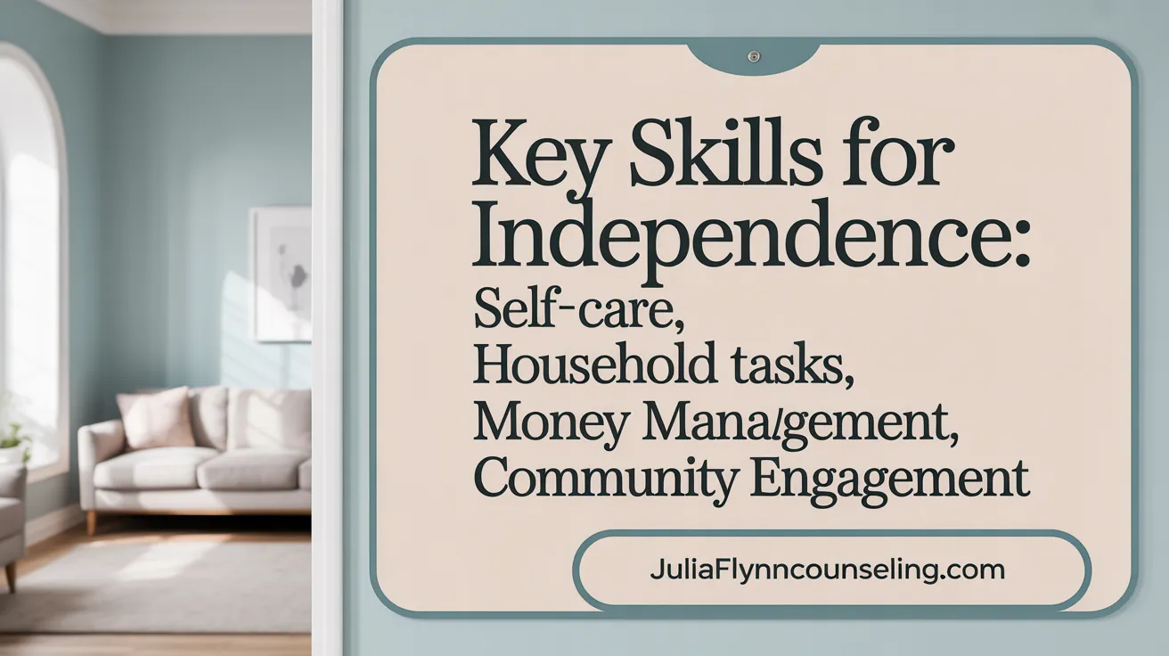 Key Skills for Independence: Self-care, Household Tasks, Money Management, Community Engagement