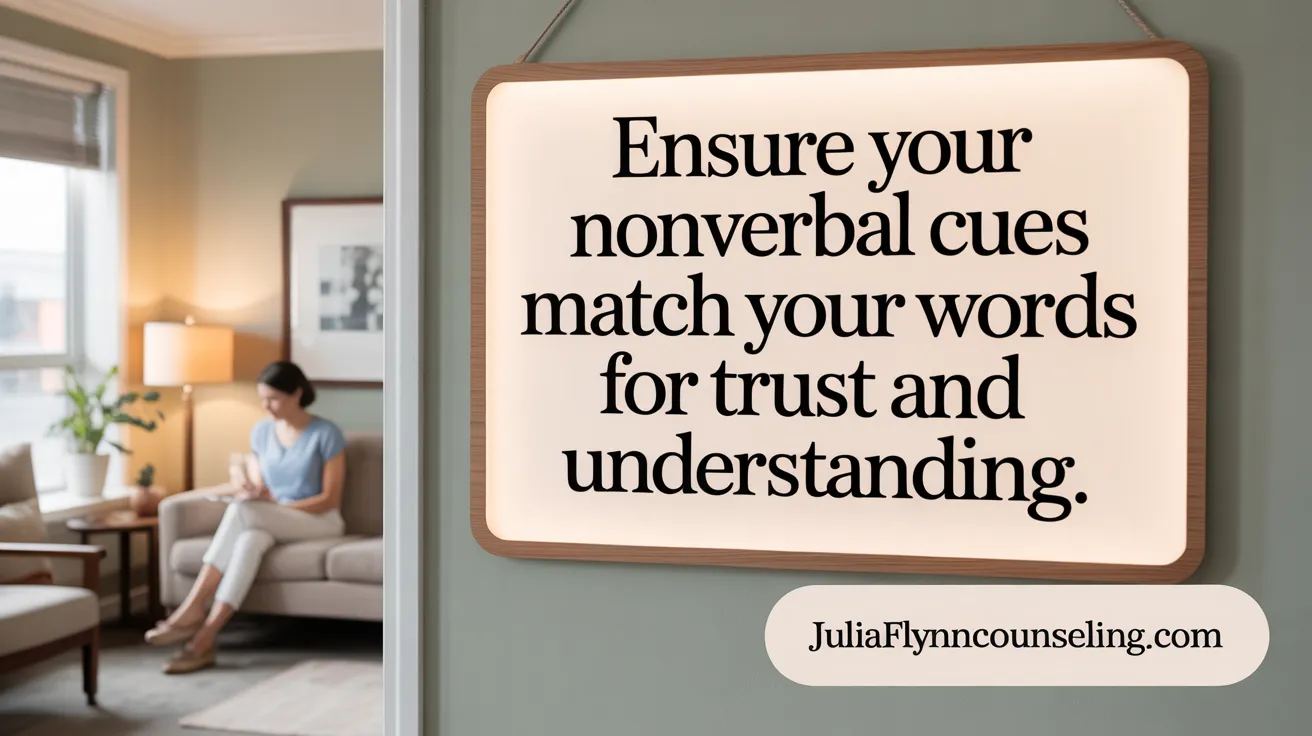 Ensure your nonverbal cues match your words for trust and understanding