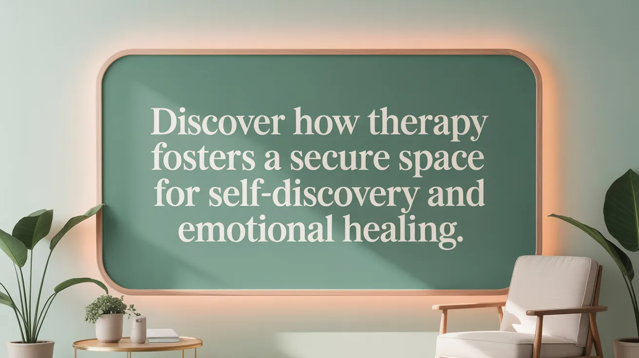 Discover how therapy fosters a secure space for self-discovery and emotional healing.