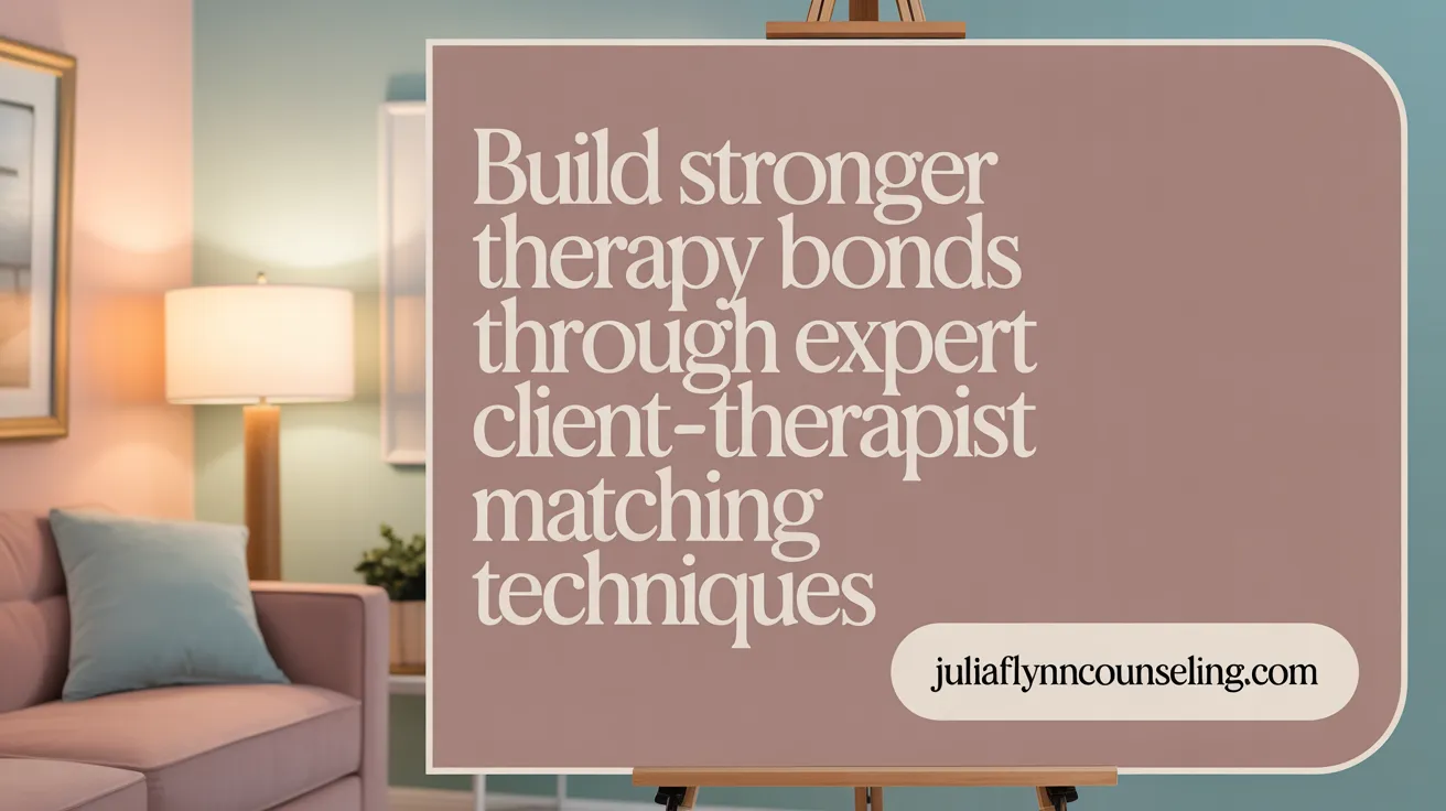 Build stronger therapy bonds through expert client-therapist matching techniques