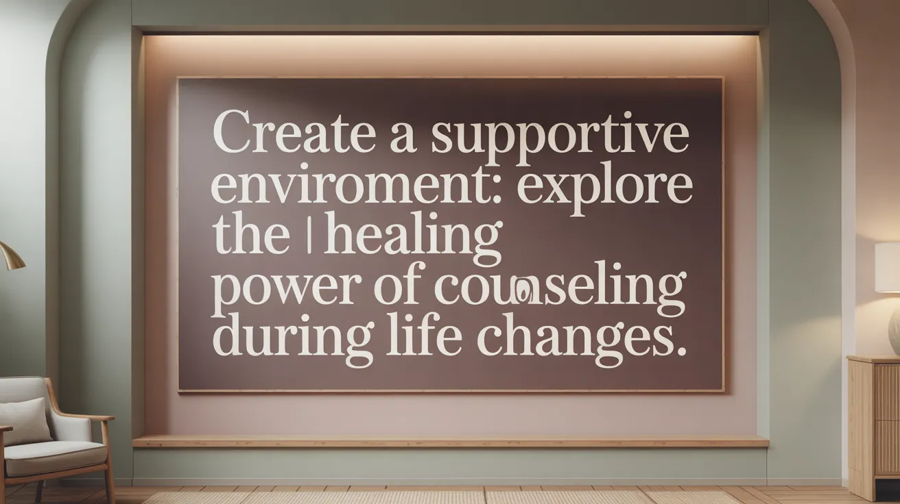 Create a Supportive Environment: Explore the healing power of counseling during life changes.