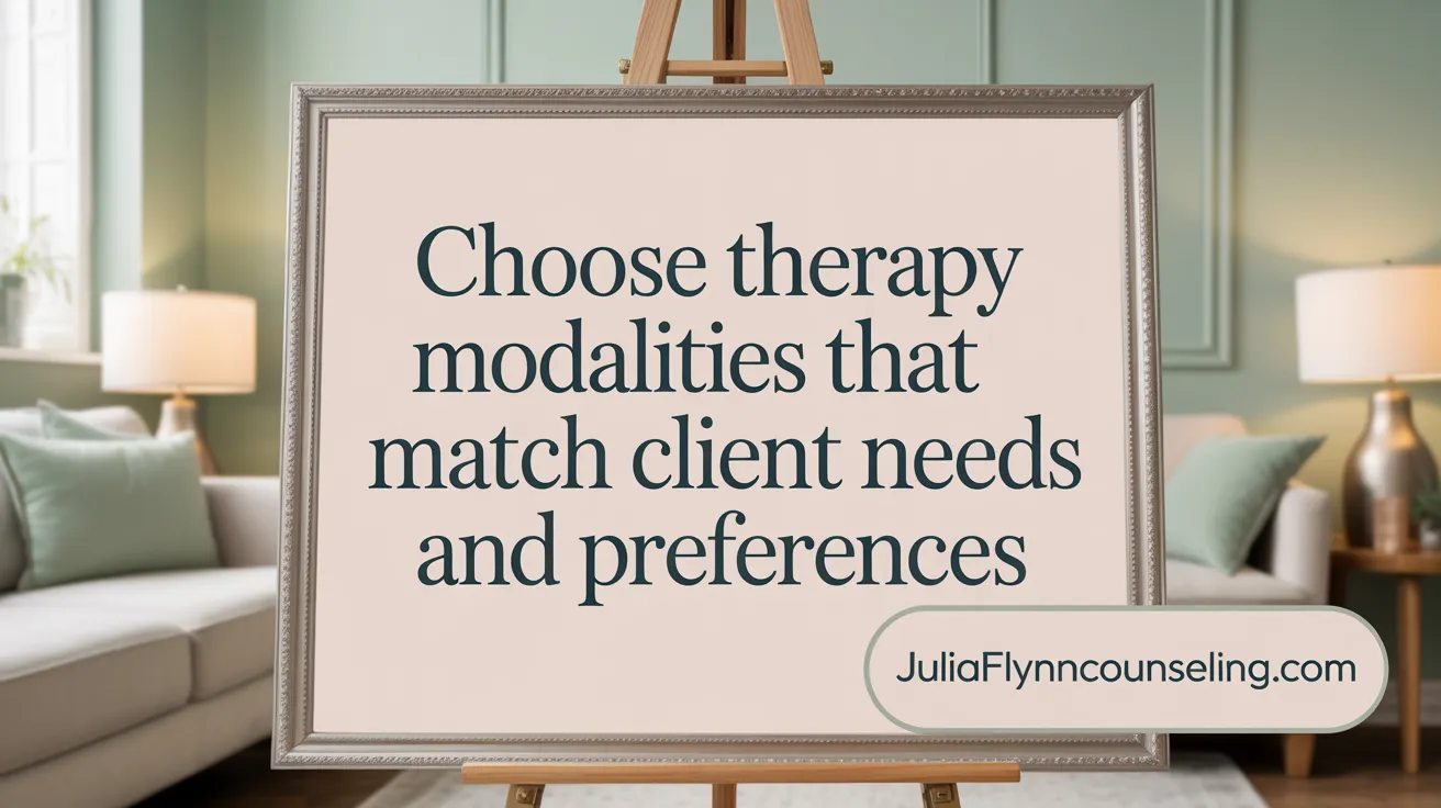 Choose Therapy Modalities That Match Client Needs and Preferences