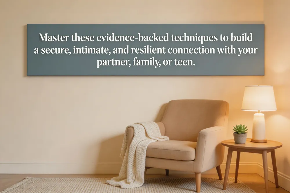 Master these evidence-backed techniques to build a secure, intimate, and resilient connection with your partner, family, or teen.
