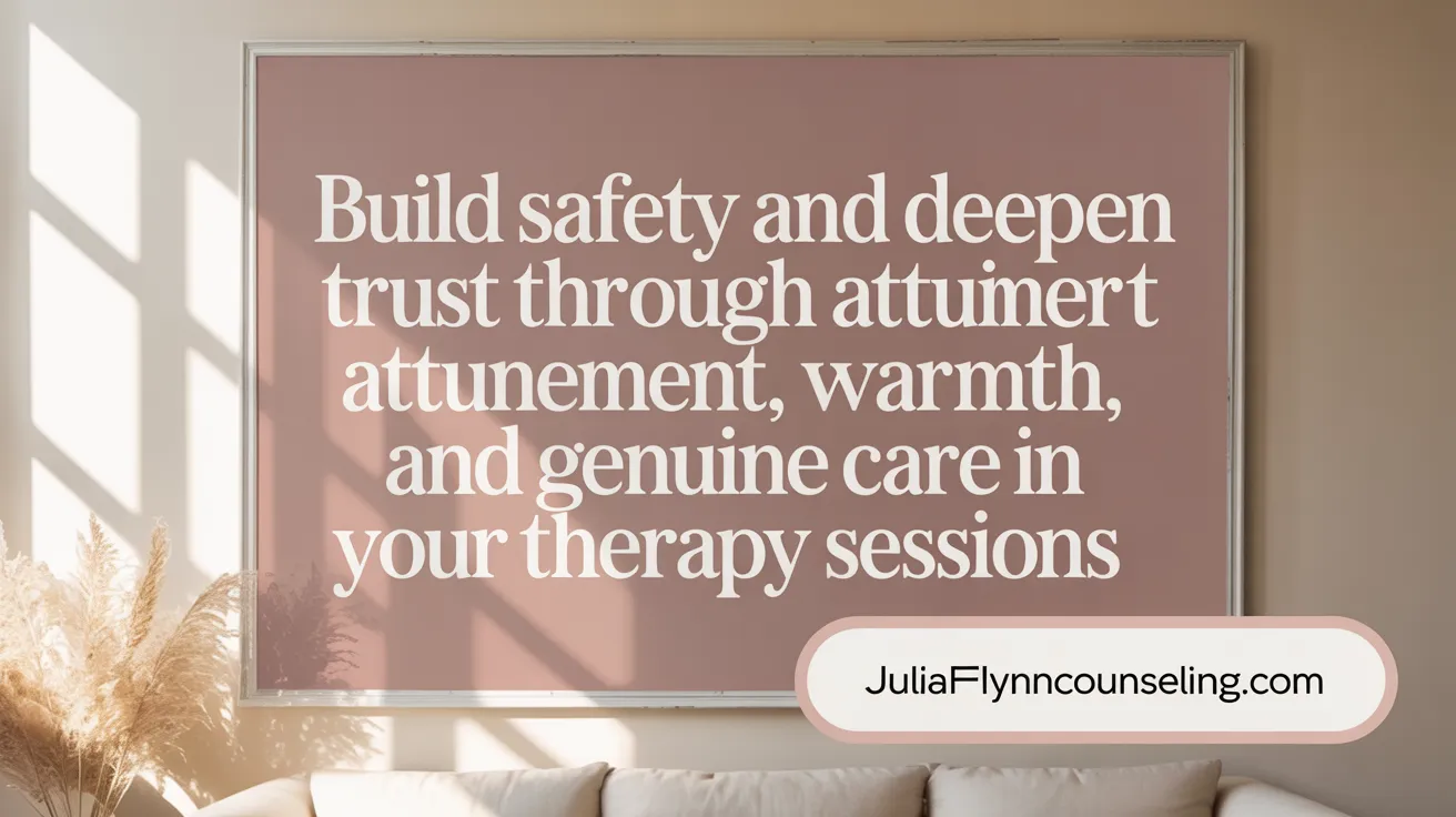 Build safety and deepen trust through attunement, warmth, and genuine care in your therapy sessions.
