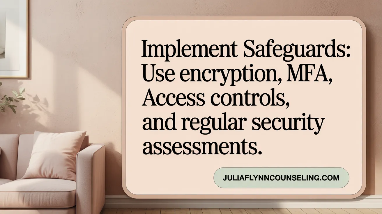 Implement Safeguards: Use encryption, MFA, access controls, and regular security assessments.