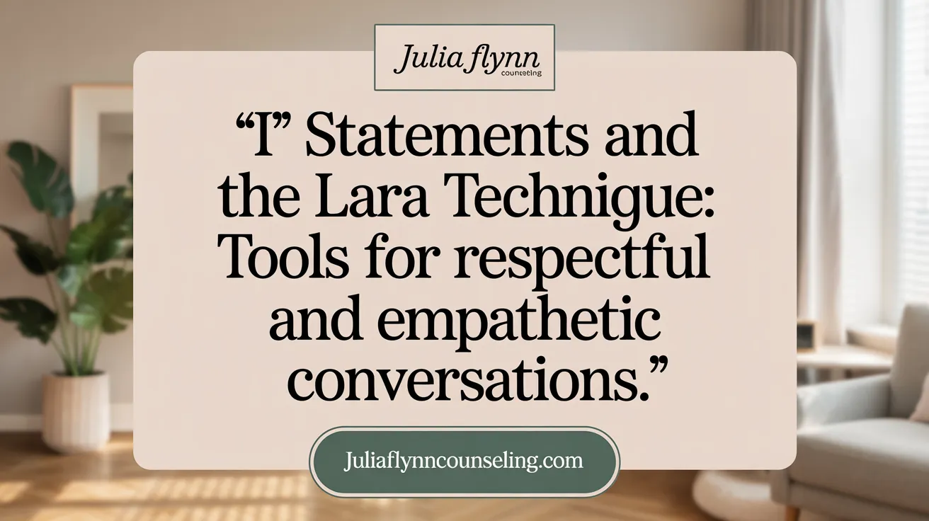 'I' statements and the LARA technique: Tools for respectful and empathetic conversations.