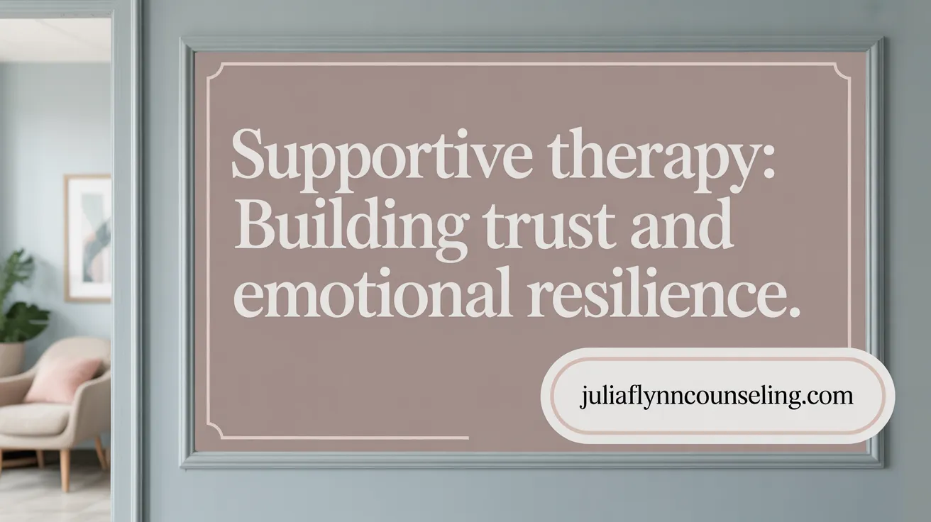Supportive Therapy: Building Trust and Emotional Resilience