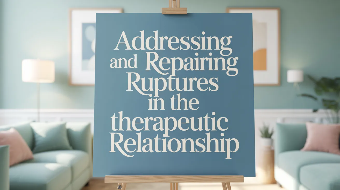 Addressing and Repairing Ruptures in the Therapeutic Relationship
