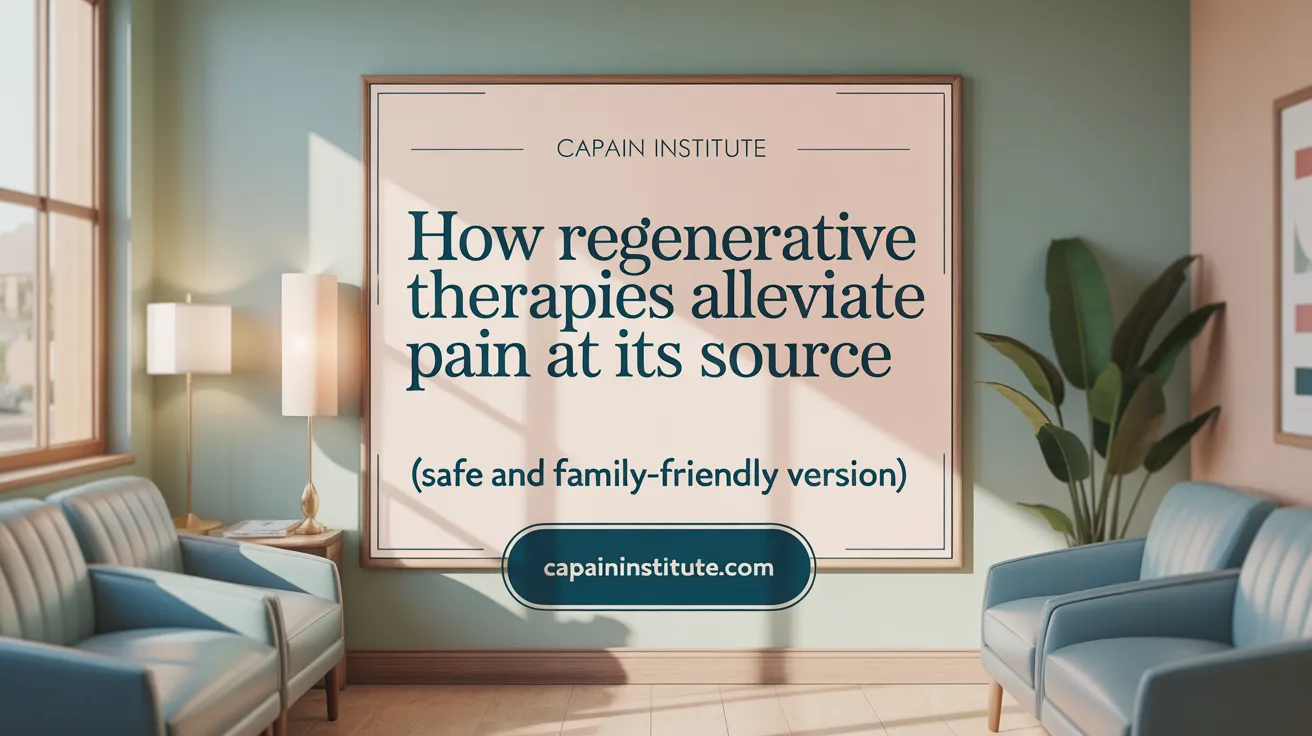 How Regenerative Therapies Alleviate Pain at Its Source