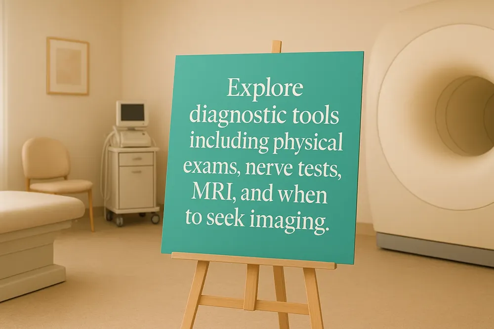 Explore diagnostic tools including physical exams, nerve tests, MRI, and when to seek imaging.