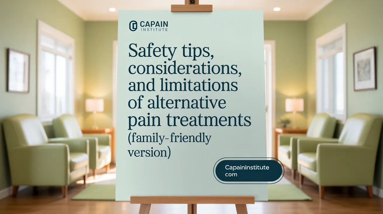 Safety Tips, Considerations, and Limitations of Alternative Pain Treatments