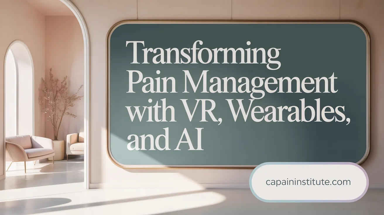 Transforming Pain Management with VR, Wearables, and AI