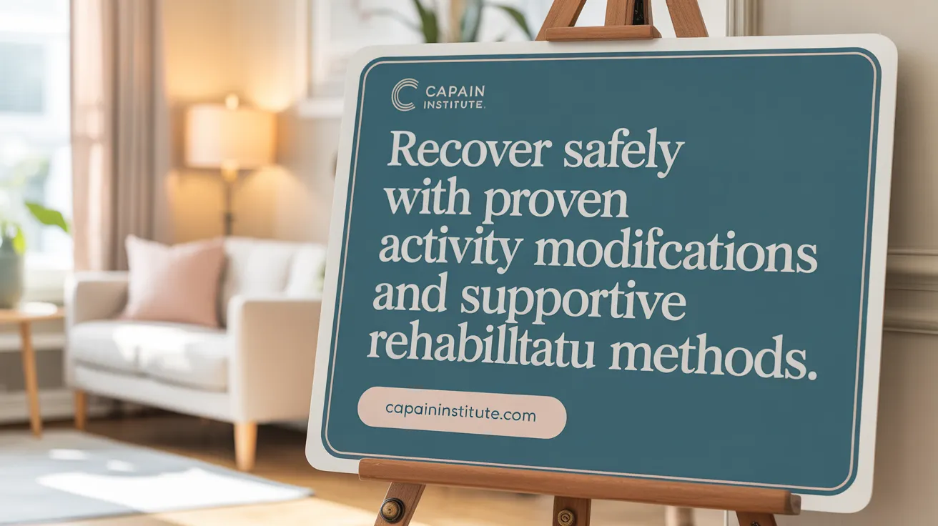 Recover safely with proven activity modifications and rehab techniques