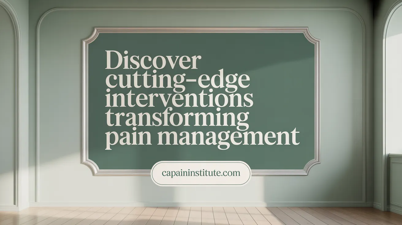 Discover Cutting-Edge Interventions Transforming Pain Management