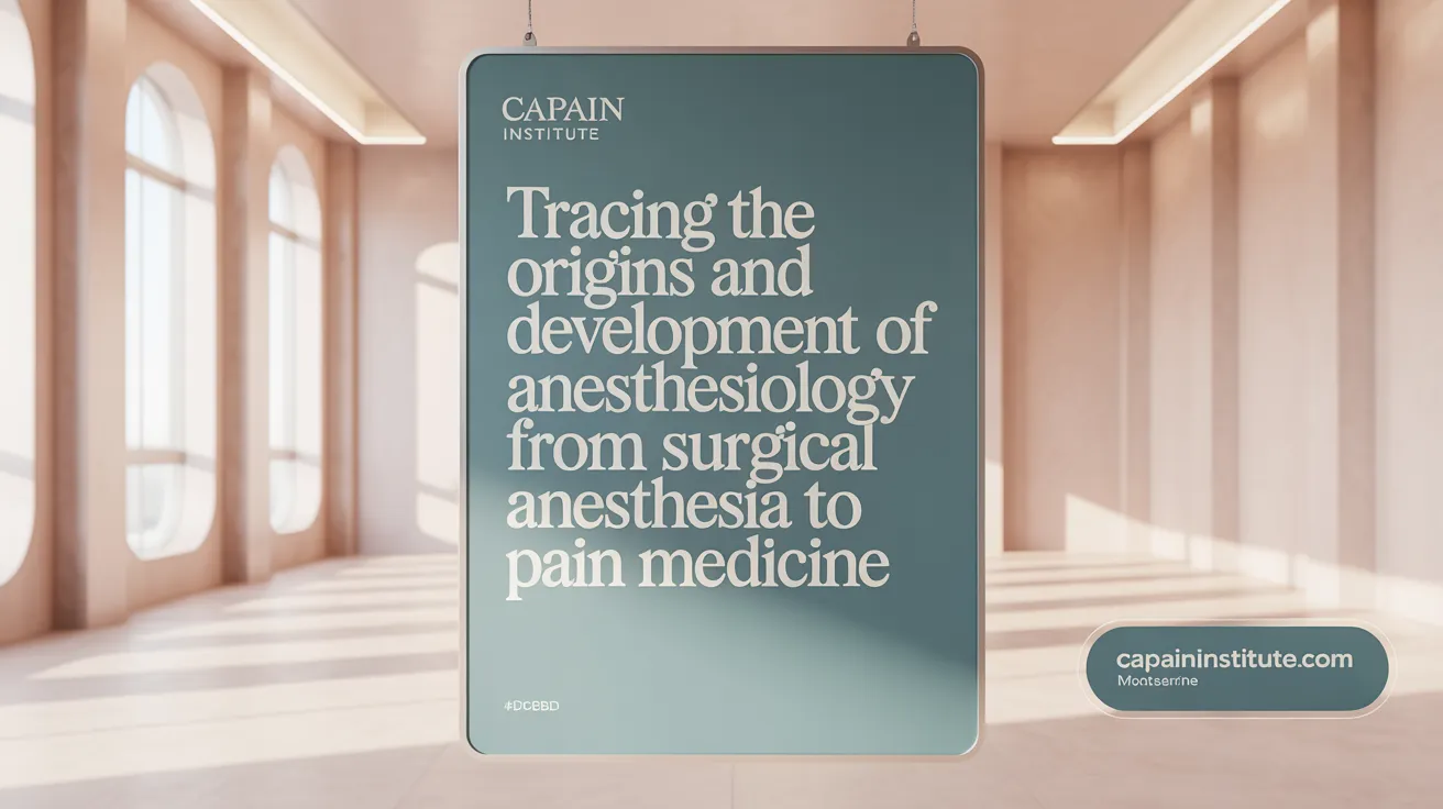 Tracing the origins and development of anesthesiology from surgical anesthesia to pain medicine