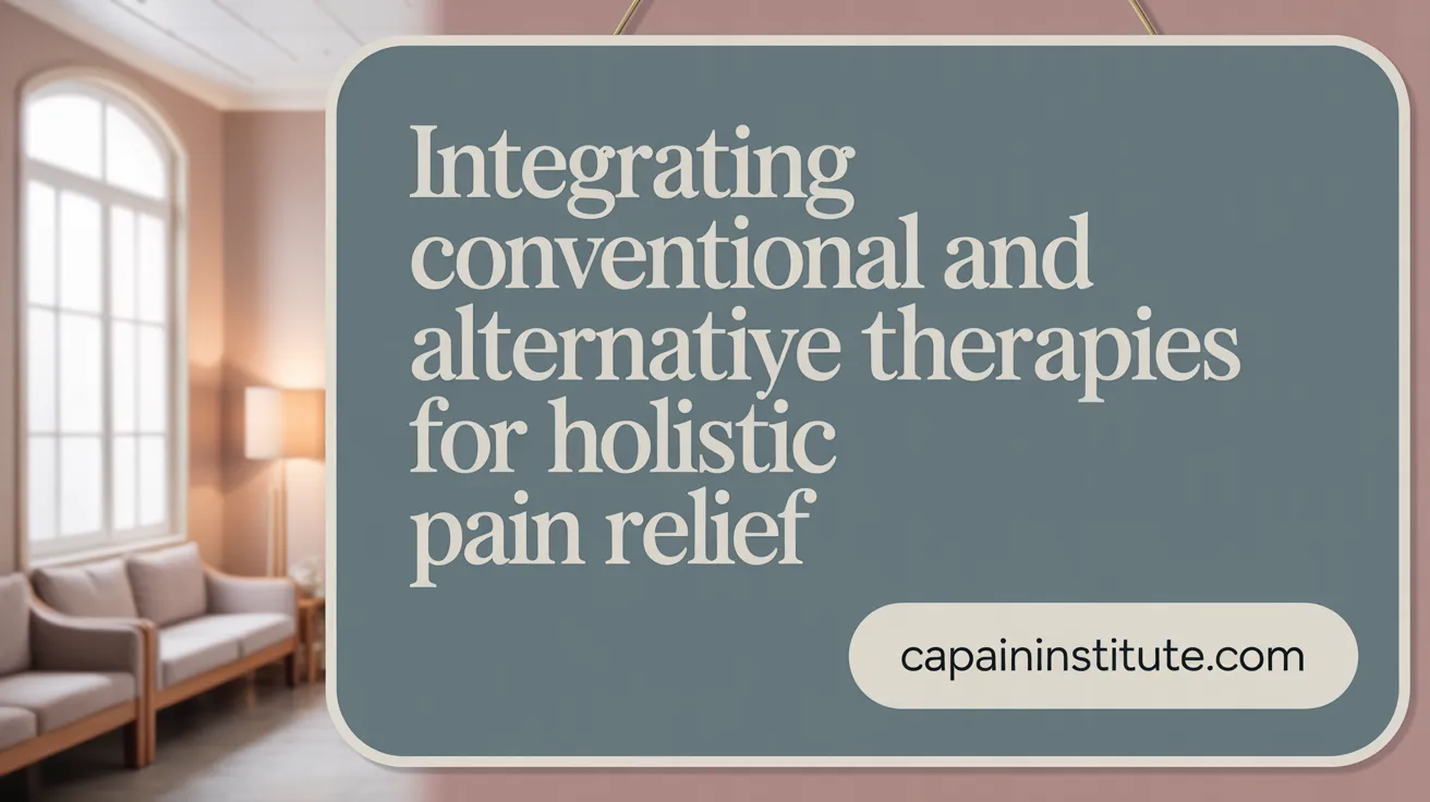 Integrating Conventional and Alternative Therapies for Holistic Pain Relief