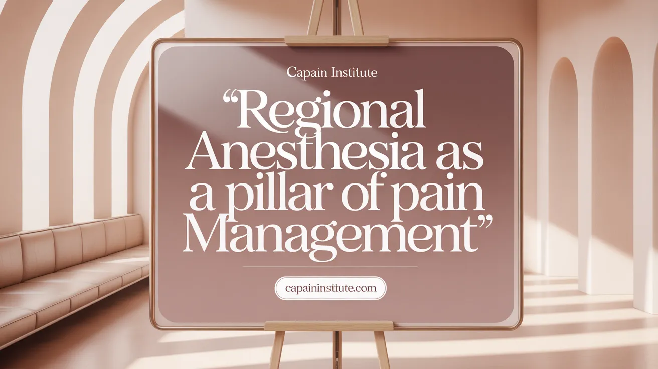 Regional Anesthesia as a Pillar of Pain Management