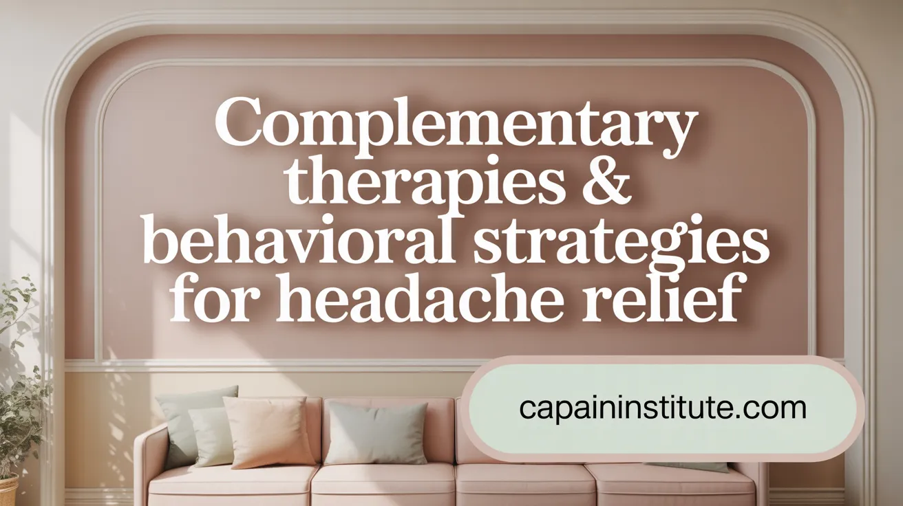 Complementary Therapies & Behavioral Strategies for Headache Relief