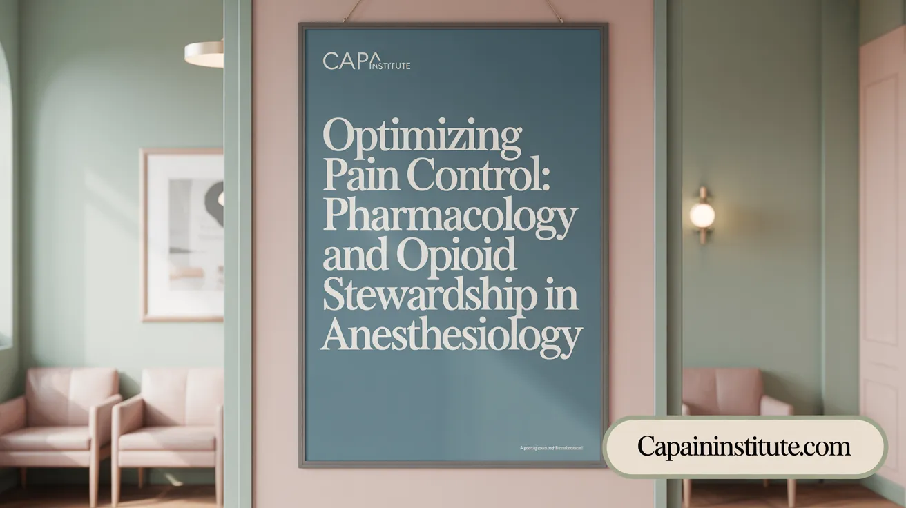 Optimizing Pain Control: Pharmacology and Opioid Stewardship in Anesthesiology