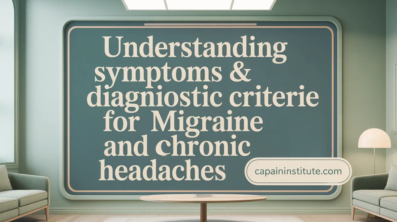 Understanding Symptoms & Diagnostic Criteria for Migraine and Chronic Headaches