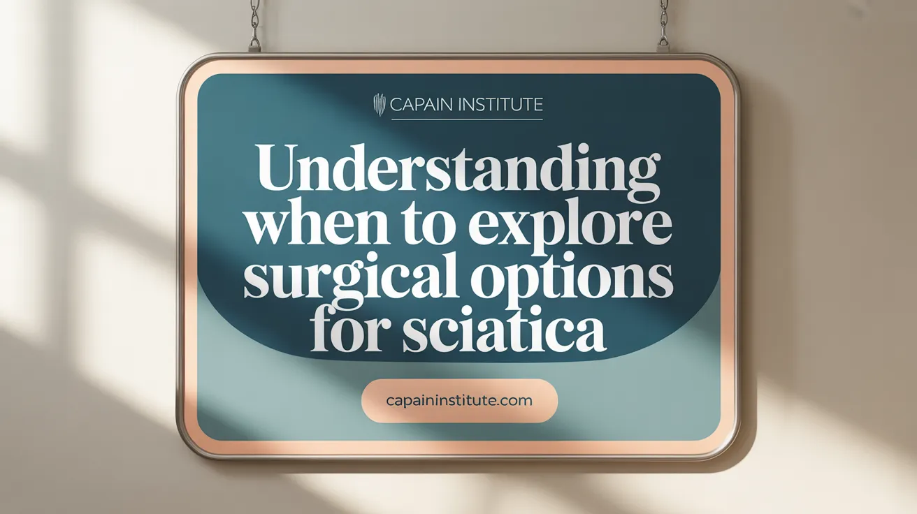 Understanding When to Explore Surgical Options for Sciatica