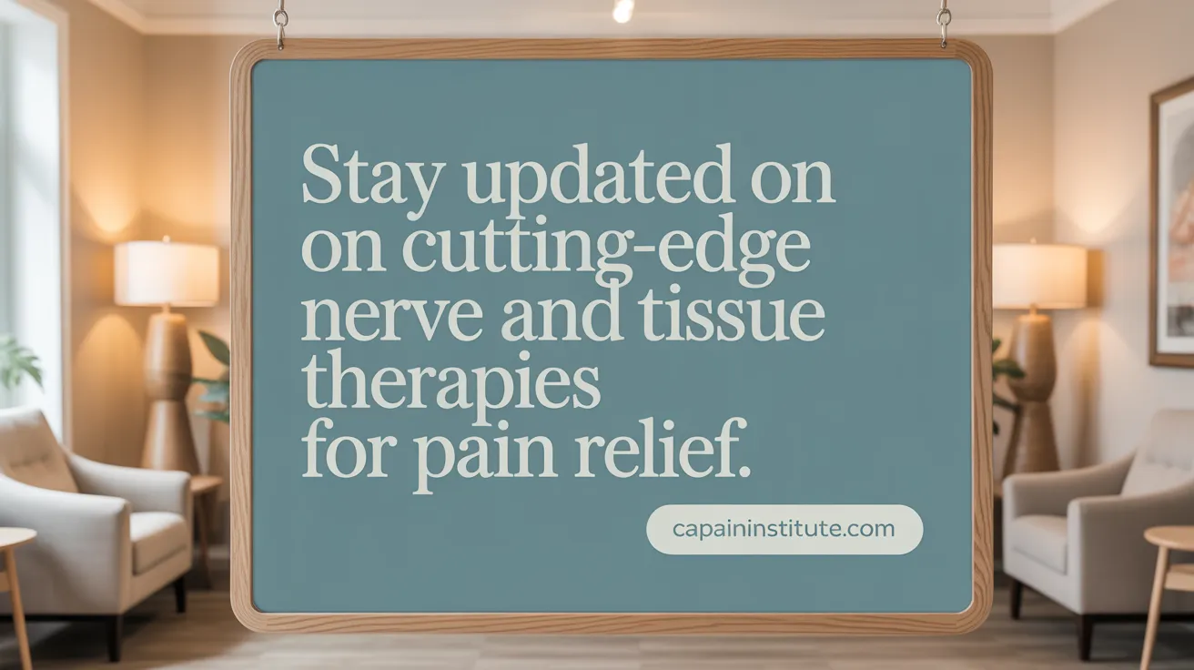 Stay updated on cutting-edge nerve and tissue therapies for pain relief.