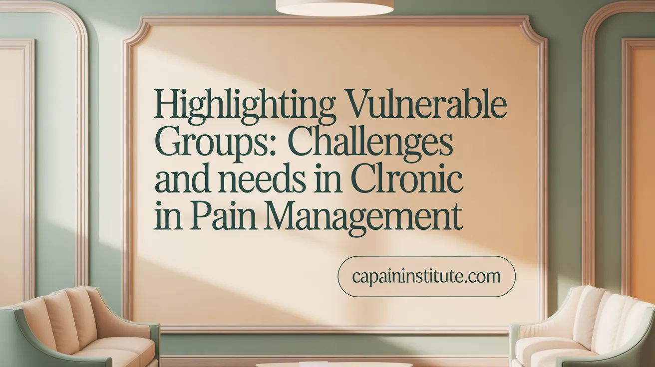 Highlighting Vulnerable Groups: Challenges and Needs in Chronic Pain Management
