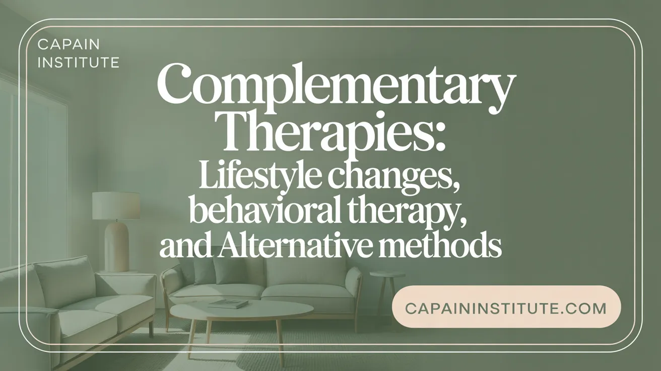 Complementary Therapies: Lifestyle Changes, Behavioral Therapy, and Alternative Methods