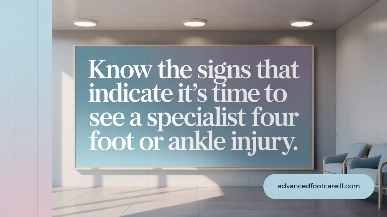 Know the signs that indicate it's time to see a specialist for your foot or ankle injury.