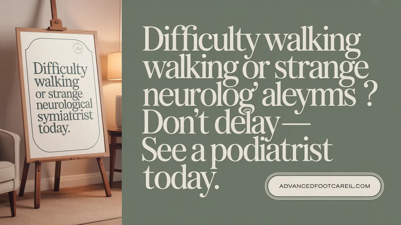 Difficulty walking or strange neurological symptoms? Don’t delay—see a podiatrist today.