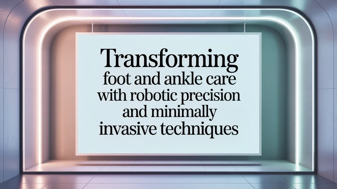 Transforming foot and ankle care with robotic precision and minimally invasive techniques