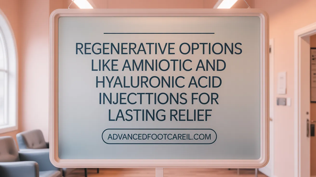 Regenerative options like amniotic and hyaluronic acid injections for lasting relief