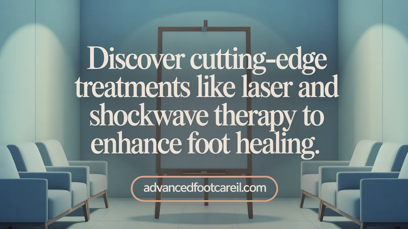 Discover cutting-edge treatments like laser and shockwave therapy to enhance foot healing.