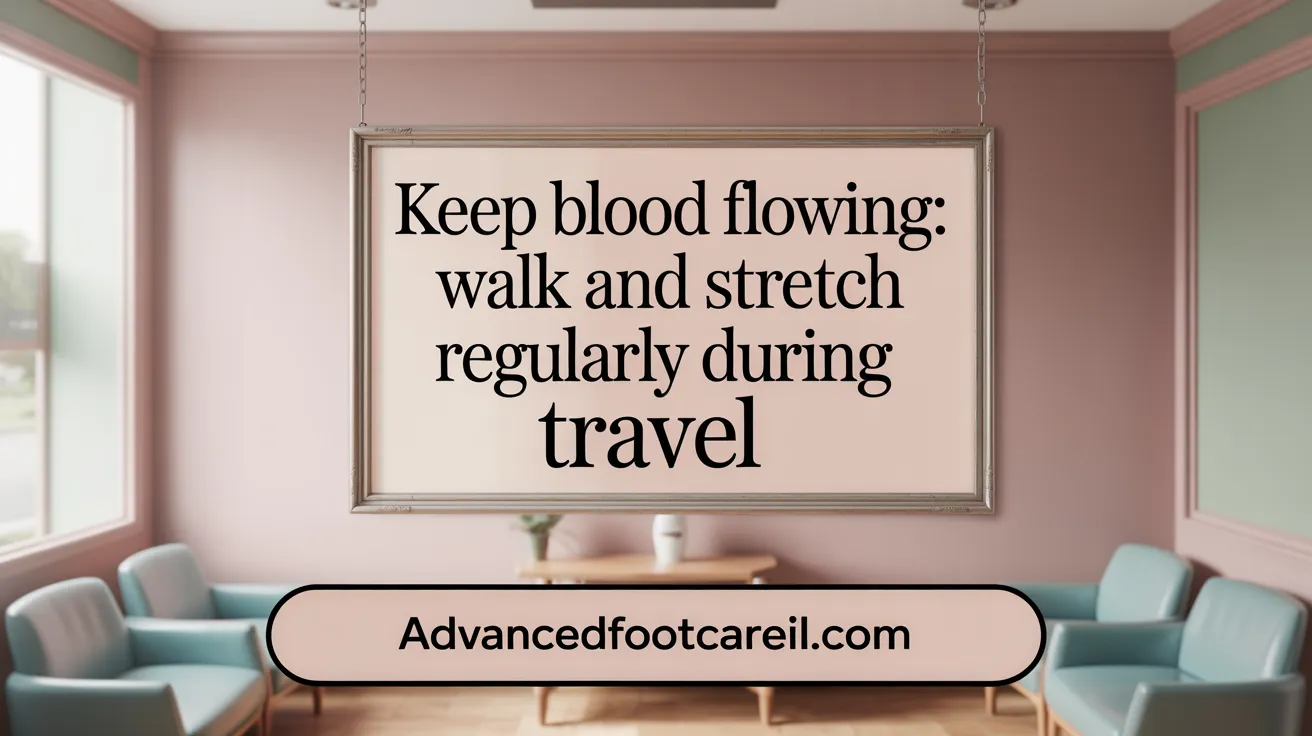 Keep blood flowing: walk and stretch regularly during travel